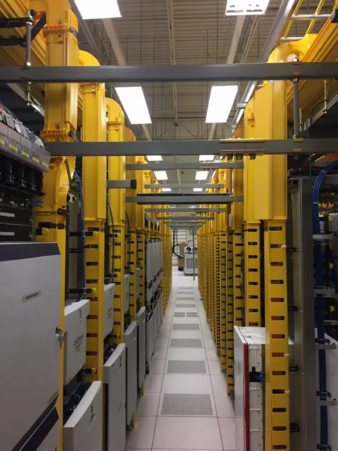 Large commercial electrical distribution aisle