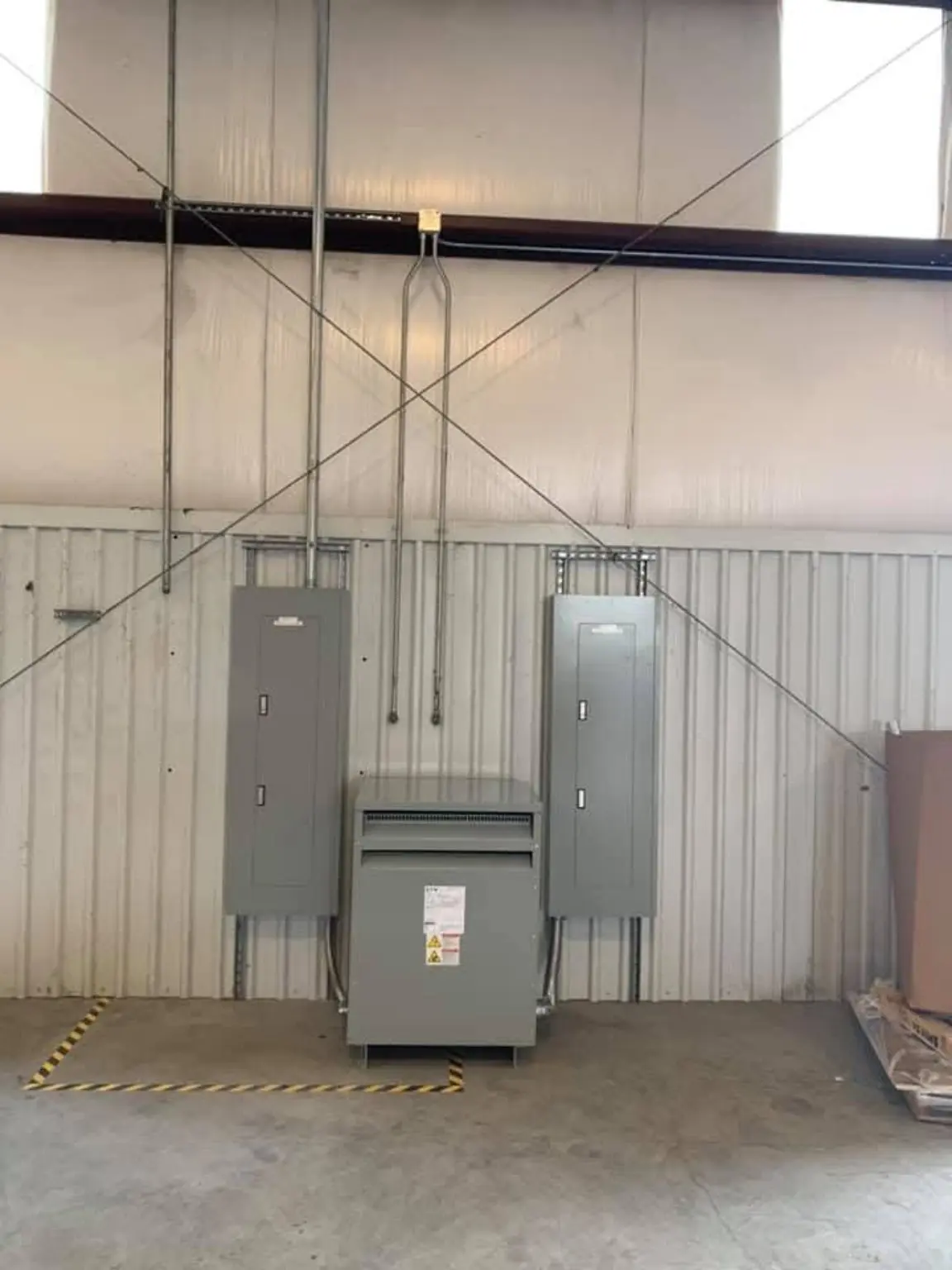 Commercial distribution panels and transformer