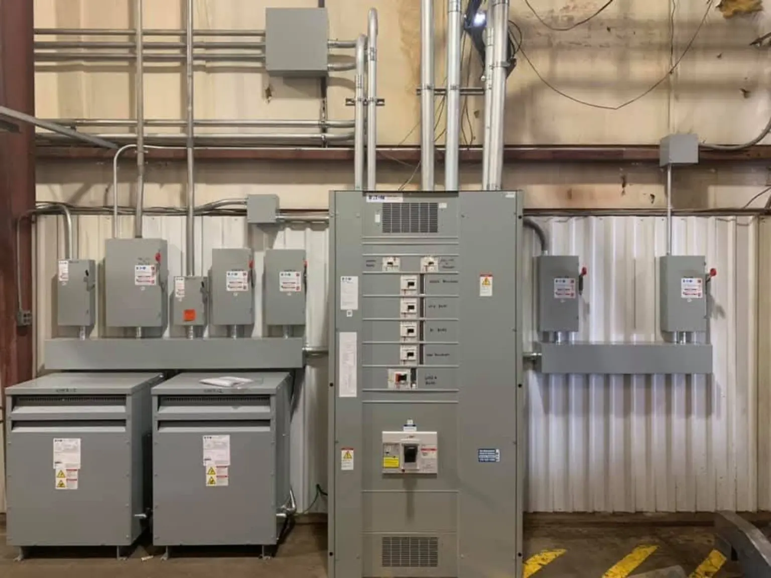 Completed commercial main switchboard and electrical distribution equipment