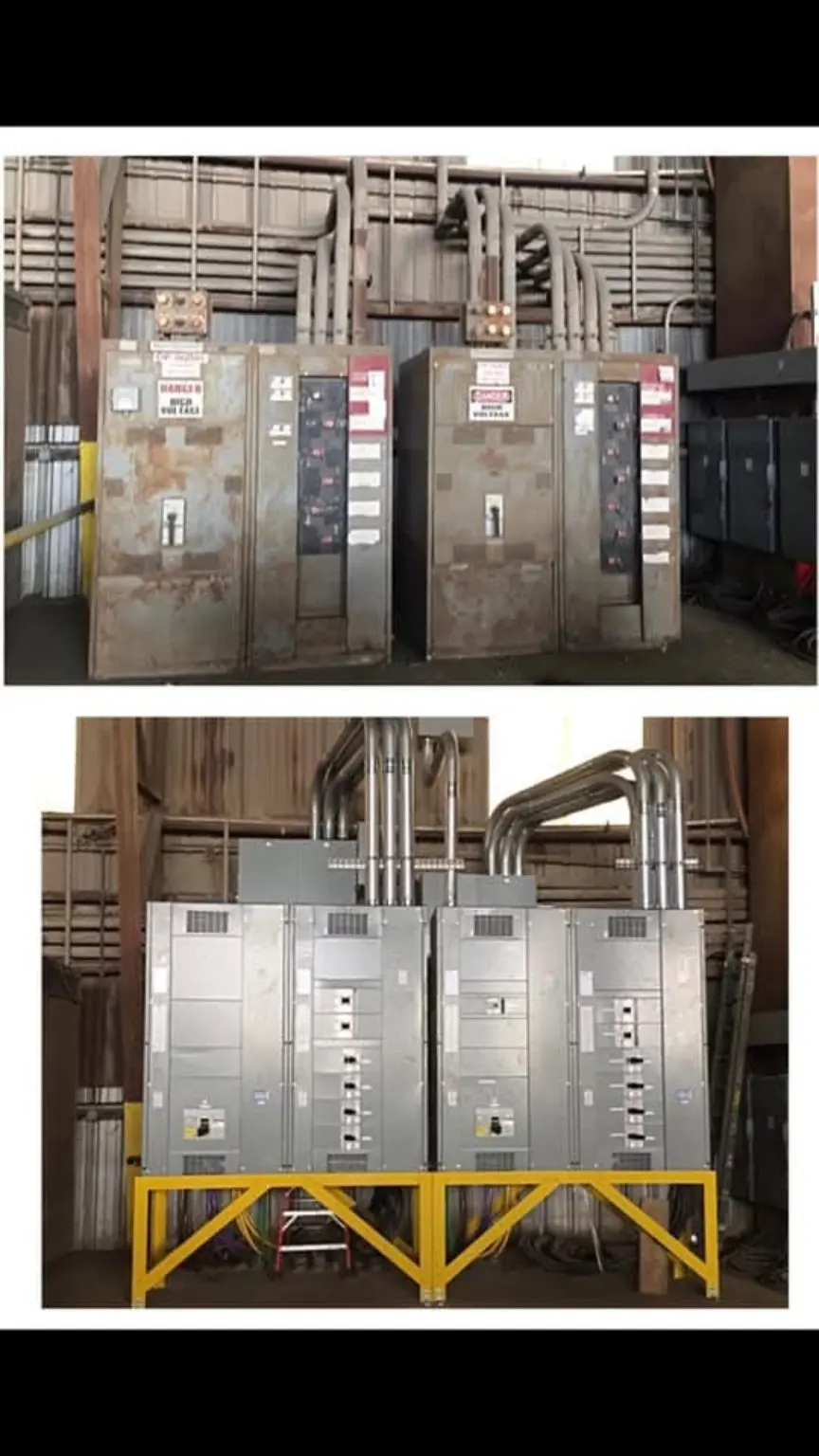 Commercial switchgear before and after electrical modernization