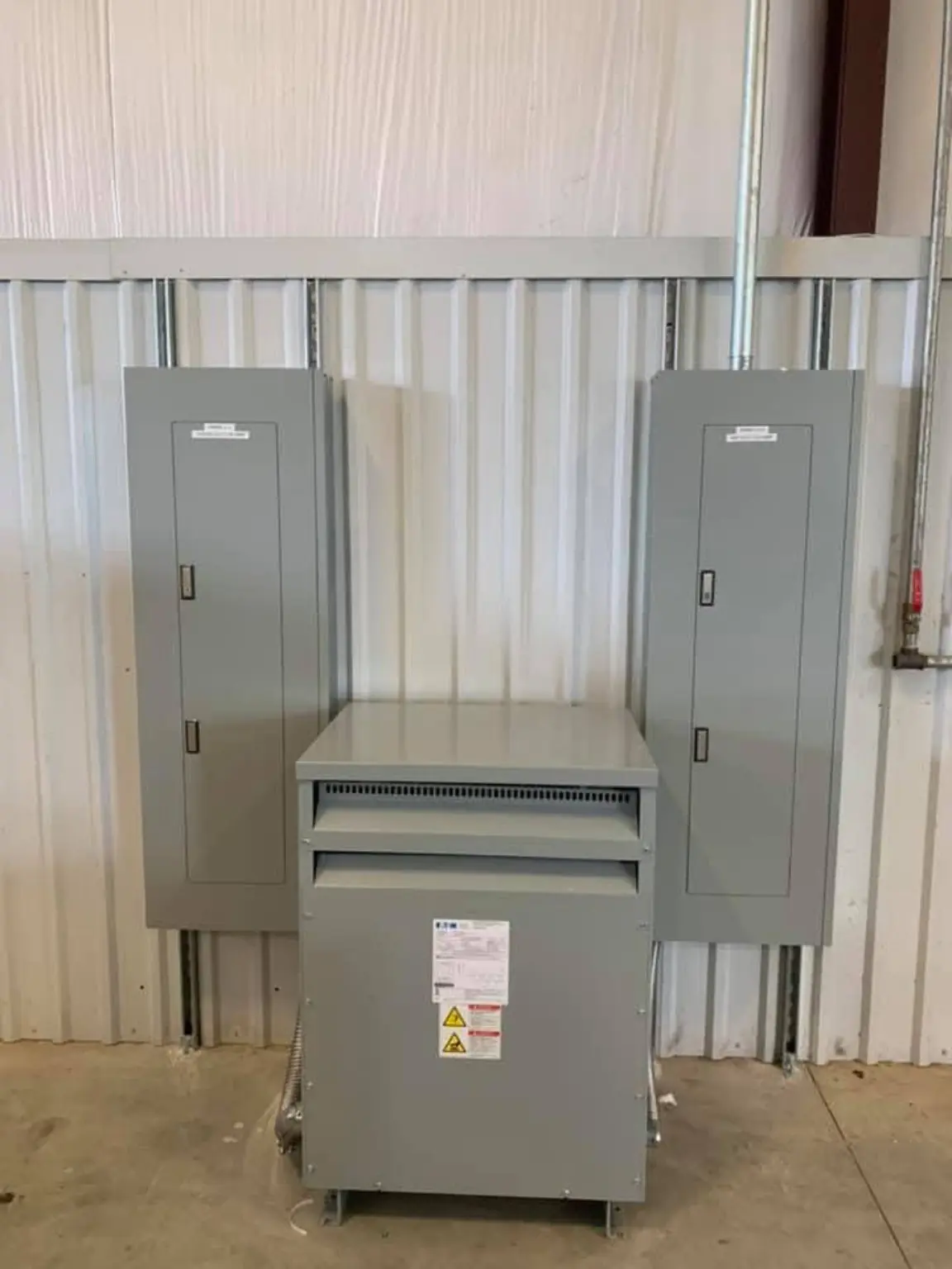 Commercial transformer and electrical panel installation