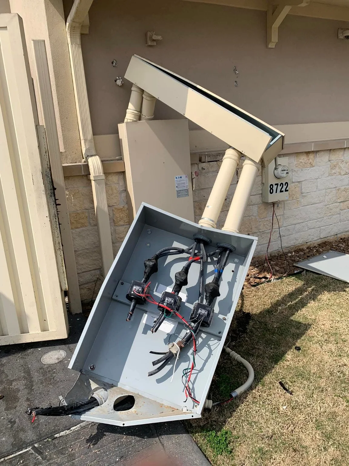 Damaged electrical service equipment